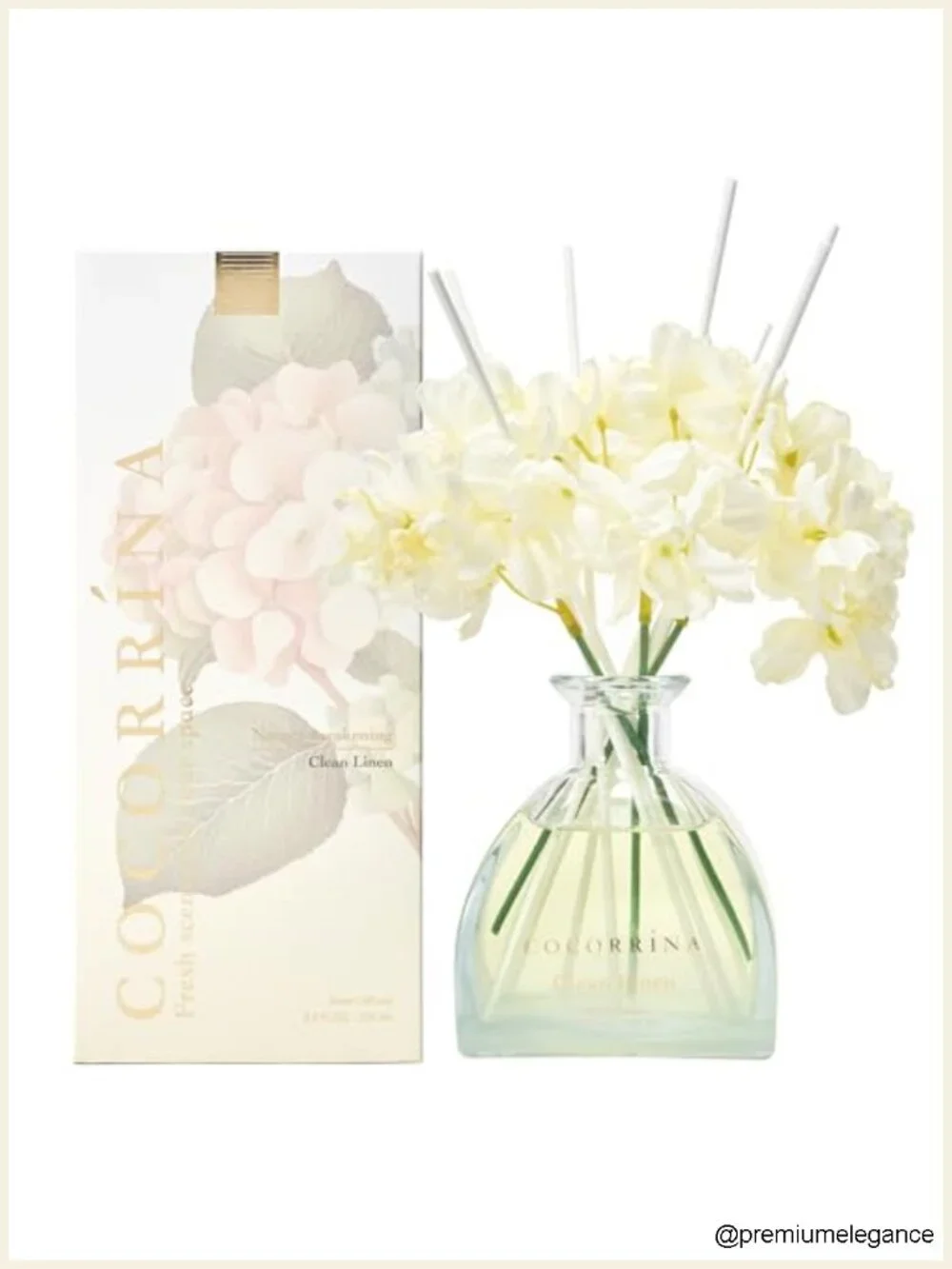 Reed Diffuser 8.5 Oz Clean Linen with 8 Sticks Home Bathroom Shelf Decor